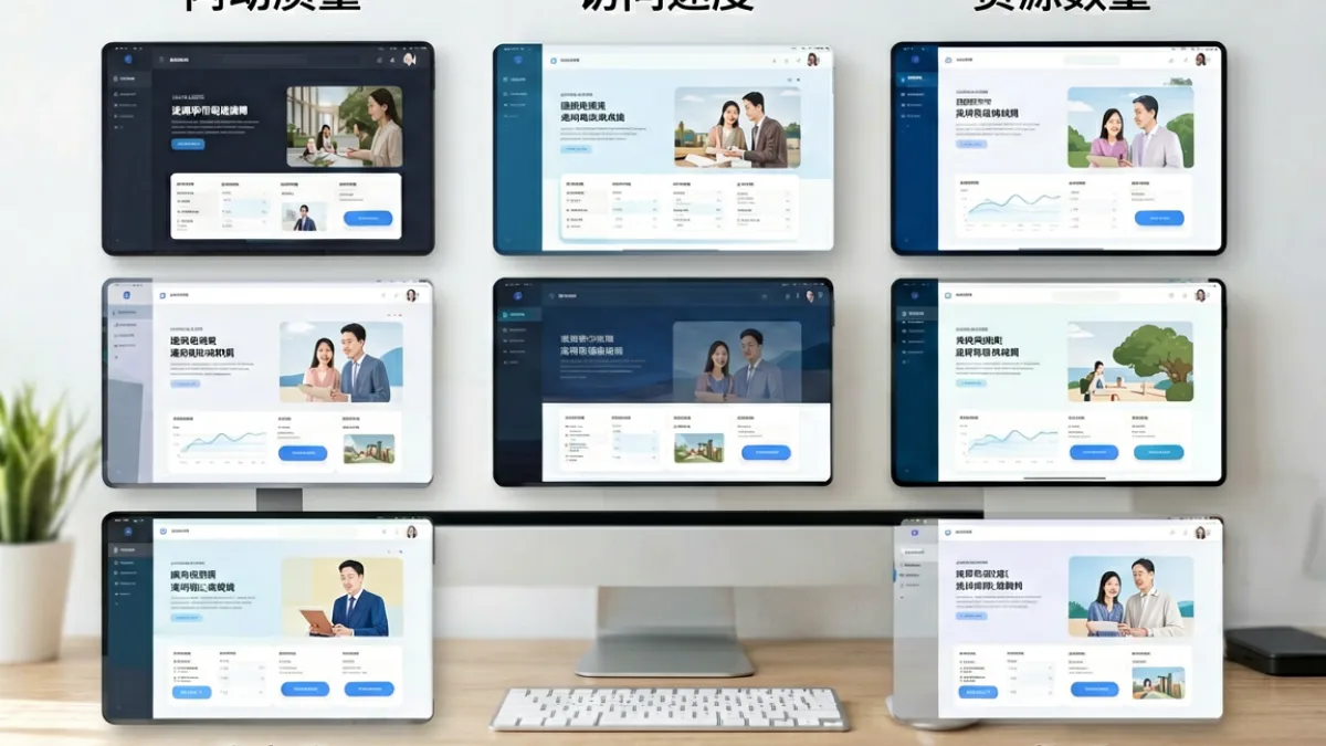 17se与多个同类平台的功能对比示意图，展示内容质量、访问速度、资源数量等多个维度的横向比较